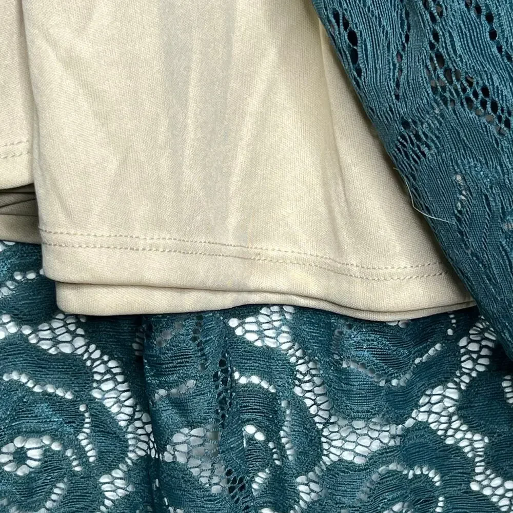 NWOT LuLaRoe Teal Lace Elegant Lucy Maxi Skirt Size Extra Small